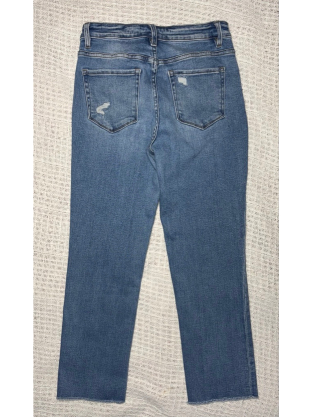 Flying Monkey VTG Retro Inspire High Rise Raw Hem Crop Slim Straight Jeans Sz 29 - Picture 4 of 9